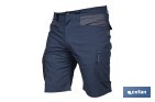 BERMUDAS DE TRABAJO MODELO TYR EN AZUL MARINO Y NEGRO | ELÁSTICAS, LIGERAS CON MÚLTIPLES BOLSILLOS Y PROTECCIÓN LUMBAR| MATERIALES: 65 % POLIÉSTER Y 32 % ALGODÓN | DISPONIBLES EN AMPLIO RANGO DE TALLAS