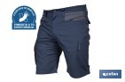 BERMUDAS DE TRAVAIL MODÈLE TYR BLEU MARINE ET GRIS | ÉLASTIQUES, LÉGERS AVEC PLUSIEURS POCHES ET PROTECTION LOMBAIRE | MATÉRIAUX : 65 % POLYESTER, 32 % COTON | DISPONIBLE DANS UNE LARGE GAMME DE TAILLES