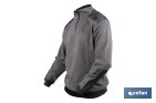 Sudadera de cuello con media cremallera | Color: gris y negro | Algodón y poliéster | Tejido ultra suave | Disponible desde la talla S hasta la XXXL - Cofan