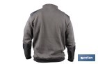 Sudadera de cuello con media cremallera | Color: gris y negro | Algodón y poliéster | Tejido ultra suave | Disponible desde la talla S hasta la XXXL - Cofan