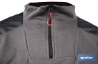 Sudadera de cuello con media cremallera | Color: gris y negro | Algodón y poliéster | Tejido ultra suave | Disponible desde la talla S hasta la XXXL - Cofan
