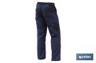 Work Trousers | Flexible | Jano Model | Slim Fit | Composition: 97.76% Cotton and 2.24% Elastane | Colour: Navy Blue/Black - Cofan