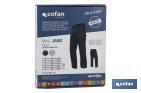 Calças De Trabalho | Flex | Modelo Jano | Slim Fit | Composição 97,76% Algodão e 2,24% Elastano | Cor Azul Marinho/Preto - Cofan