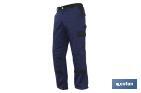 WORK TROUSERS | FLEXIBLE | JANO MODEL | REGULAR FIT | COMPOSITION: 97.76% COTTON AND 2.24% ELASTANE | COLOUR: NAVY BLUE/BLACK