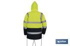 High visibility parka | Available sizes from S to XXXL | Yellow and blue - Cofan