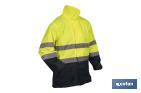 Veste de pluie à haute visibilité avec fermeture éclair | Couleur : Jaune et bleu | Disponible de la taille S à la XXXL - Cofan