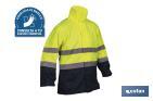 VESTE DE PLUIE À HAUTE VISIBILITÉ AVEC FERMETURE ÉCLAIR | COULEUR : JAUNE ET BLEU | DISPONIBLE DE LA TAILLE S À LA XXXL