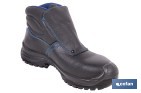 LEATHER SAFETY BOOT | BLACK | HOOK AND LOOP FASTENER | SECURITY S3 | URIAN MODEL | LIGHT CARBON TOE CAP