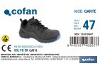 Zapato de seguridad deportivo Gante S3L FO SR ESD | Puntera de composite y plantilla antiperforación | Suela antideslizante | Disponible desde la talla 37 hasta la 47 - Cofan