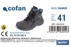 Bota de seguridad deportiva Namur S3L FO SR ESD | Puntera de composite y plantilla antiperforación | Suela antideslizante | Disponible desde la talla 37 hasta la 47 - Cofan