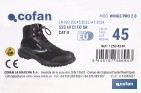 S-3 safety boots, Wings Pro Model | With textile anti-puncture insole Kevlar | Sizes available from 37 to 48 (EU) - Cofan