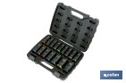 Juego profesional de 16 vasos de impacto largos con cuadradillo de 1/2" - Cofan