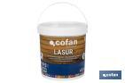 Lasur Protector Aquoso para Madeira | Acabamento Mate | Diferentes Tamanhos e Cores - Cofan