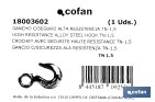Gancho olhal com trava de segurança liga de aço - Cofan