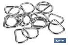 Anneau soudé en forme de D pour la fixation de auvents et de bâches | Dimensions de Ø4 mm x 25 mm - Cofan