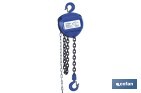 Polipasto de cadena manual | Altura de elevación: 6 m | Color: azul | Gancho resistente | Disponible en varias capacidades de carga - Cofan