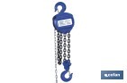 Polipasto de cadena manual | Altura de elevación: 6 m | Color: azul | Gancho resistente | Disponible en varias capacidades de carga - Cofan