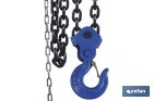 Polipasto de cadena manual | Altura de elevación: 6 m | Color: azul | Gancho resistente | Disponible en varias capacidades de carga - Cofan