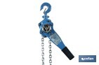 Polipasto manual de palanca | Altura de elevación: 1,5 m | Color: azul | Palanca ergonómica | Gancho resistente | Disponible en varias capacidades de carga - Cofan