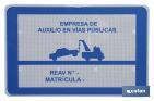 Placa V-24 homologada para Grúas de Auxilio en Carreteras |Señalización de Seguridad para Servicios de Asistencia Vial - Cofan