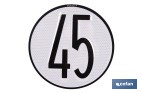 Disco de velocidad 45 km/h de aluminio | Placa V4 homologada | Disponible en dos medidas diferentes - Cofan