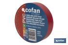 Insulating tape 180 microns | Red | Resistant to voltage, heat and different acids and alkaline materials - Cofan