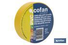 Insulating tape 180 microns | Yellow | Resistant to voltage, heat and different acids and alkaline materials - Cofan