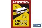 Etiqueta Adhesiva Camión o Autobús | Pegatina Obligatoria en Francia | Señal ATTENTION ANGLES MORTS - Cofan