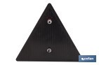 Catadióptrico triangular con agujero | Producto homologado | Disponible con o sin tornillos | Medidas: 155 x 137 mm - Cofan