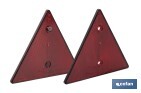 CATADIÓPTRICO TRIANGULAR CON AGUJERO | PRODUCTO HOMOLOGADO | DISPONIBLE CON O SIN TORNILLOS | MEDIDAS: 155 X 137 MM