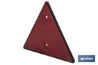 Catadióptrico triangular con agujero | Producto homologado | Disponible con o sin tornillos | Medidas: 155 x 137 mm - Cofan