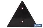 Catadióptrico triangular con agujero | Producto homologado | Disponible con o sin tornillos | Medidas: 155 x 137 mm - Cofan