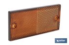 Rectangular reflector with 2 holes and adhesive backing | Screws not included | Approved product | Available in 3 different colours | Size: 106 x 50 mm - Cofan