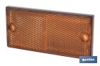 Rectangular reflector with 2 holes and adhesive backing | Screws not included | Approved product | Available in 3 different colours | Size: 106 x 50 mm - Cofan