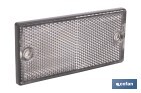 Rectangular reflector with 2 holes and adhesive backing | Screws not included | Approved product | Available in 3 different colours | Size: 106 x 50 mm - Cofan
