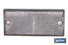 Rectangular reflector with 2 holes and adhesive backing | Screws not included | Approved product | Available in 3 different colours | Size: 106 x 50 mm - Cofan