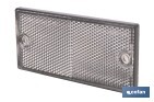 Rectangular reflector with 2 holes and adhesive backing | Screws not included | Approved product | Available in 3 different colours | Size: 106 x 50 mm - Cofan
