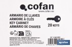 Armario metálico para llaves con cerradura | Incluye 2 llaves y kit de fijación | Disponible para 20, 40, 60 y 80 llaves - Cofan