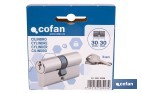 Cilindro de perfil europeo con acabado en níquel | Disponible en diferentes medidas - Cofan