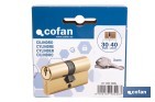 Cilindro de perfil europeo con acabado en latón | Disponible en diferentes medidas - Cofan