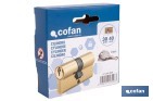 Cilindro de perfil europeo con acabado en latón | Disponible en diferentes medidas - Cofan