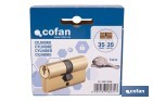 Cilindro de perfil europeo con acabado en latón | Disponible en diferentes medidas - Cofan