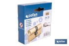 Cilindro de perfil europeo con acabado en latón | Disponible en diferentes medidas - Cofan