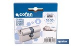 Cilindro de perfil europeo con acabado en níquel | Disponible en diferentes medidas - Cofan
