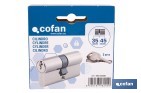 Cilindro de perfil europeo con acabado en níquel | Disponible en diferentes medidas - Cofan