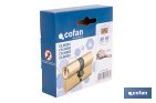 Cilindro de perfil europeo con acabado en latón | Disponible en diferentes medidas - Cofan