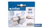 Cilindro de perfil europeo con acabado en níquel | Disponible en diferentes medidas - Cofan