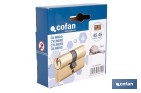 Cilindro de perfil europeo con acabado en latón | Disponible en diferentes medidas - Cofan