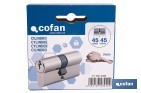 Cilindro de perfil europeo con acabado en níquel | Disponible en diferentes medidas - Cofan