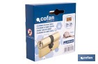 Cilindro Leva Corta de perfil europeo con llaves iguales (serie AAA) en acabado latón | Varias medidas disponibles - Cofan